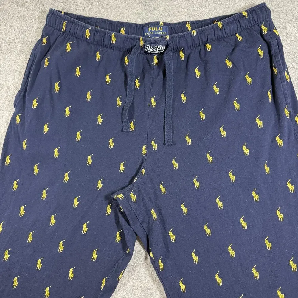 Polo Ralph Lauren Sleepwear Pant Mens XL Navy Allover Pony Print Lounge Pajama